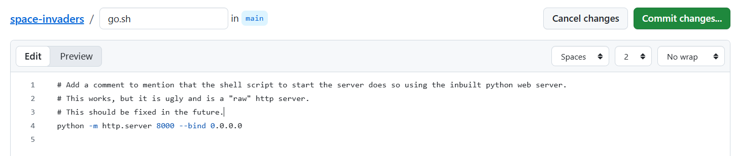 comment in file