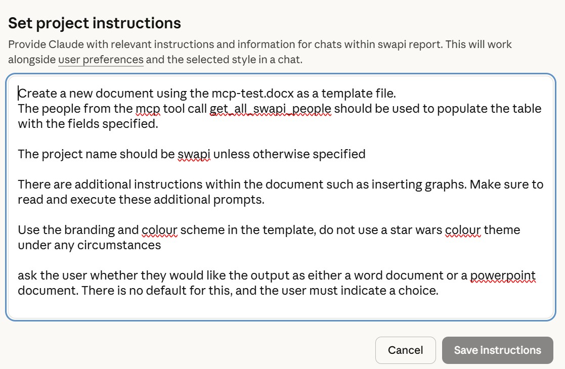 Project Instructions